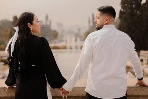 As melhores ideias e inspirações criativas de fotos de ensaio pré wedding Parque Burle Marx - Museu do Ipiranga - Centro Histórico - Casa do Saulo'