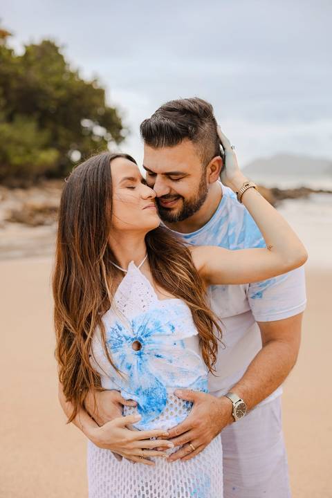 As melhores ideias e inspirações criativas de fotos do Chá Revelação na Praia com a Família'