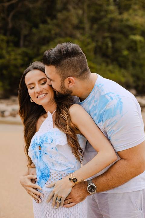 As melhores ideias e inspirações criativas de fotos do Chá Revelação na Praia com a Família'