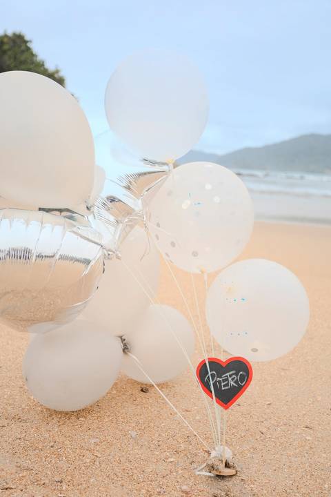 As melhores ideias e inspirações criativas de fotos do Chá Revelação na Praia com a Família'