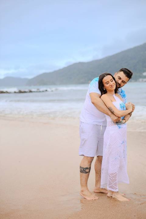 As melhores ideias e inspirações criativas de fotos do Chá Revelação na Praia com a Família'