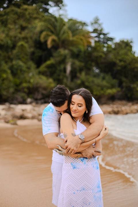As melhores ideias e inspirações criativas de fotos do Chá Revelação na Praia com a Família'