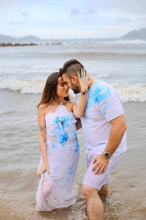 As melhores ideias e inspirações criativas de fotos do Chá Revelação na Praia com a Família'