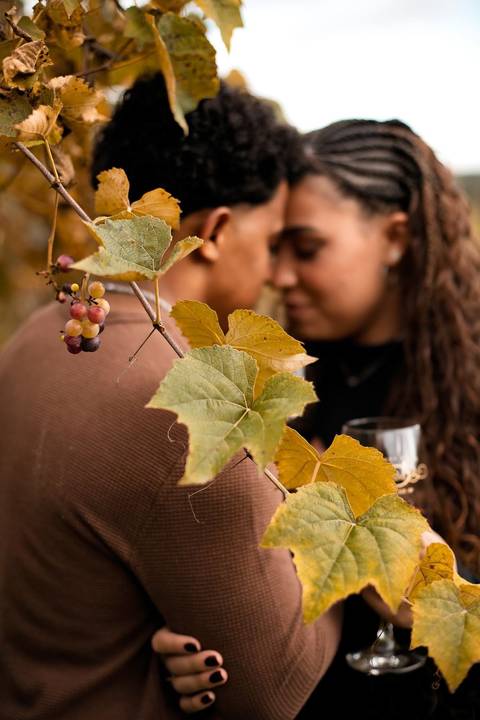 As melhores ideias e inspirações criativas de fotos de ensaio pré casamento registradas por fotógrafos profissionais de eventos da empresa Criativus Foto e Vídeo na Vinícola XV de Novembro em São Roque'