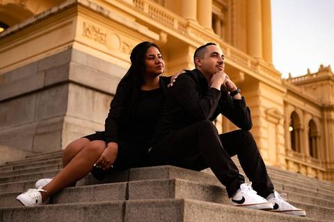 As melhores ideias e inspirações criativas de fotos de ensaio pré casamento registradas por fotógrafos profissionais de eventos da empresa Criativus Foto e Vídeo no Museu do Ipiranga'