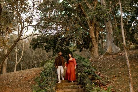 As melhores ideias e inspirações criativas de fotos de ensaio pré casamento registradas por fotógrafos profissionais de eventos da empresa Criativus Foto e Vídeo no  Jardim Botânico'