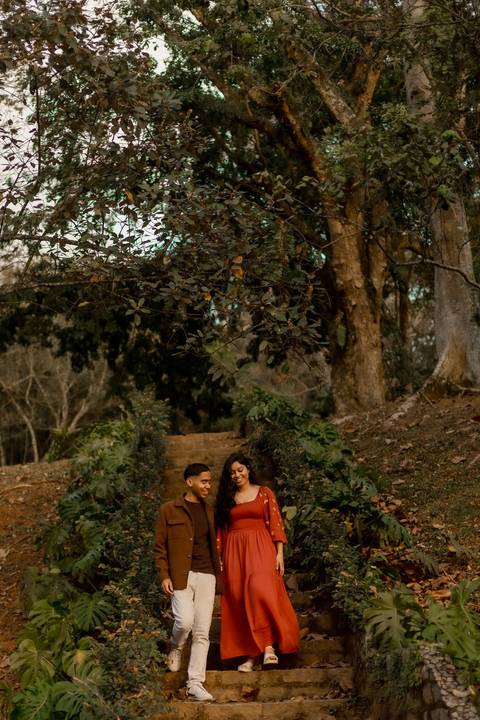 As melhores ideias e inspirações criativas de fotos de ensaio pré casamento registradas por fotógrafos profissionais de eventos da empresa Criativus Foto e Vídeo no  Jardim Botânico'