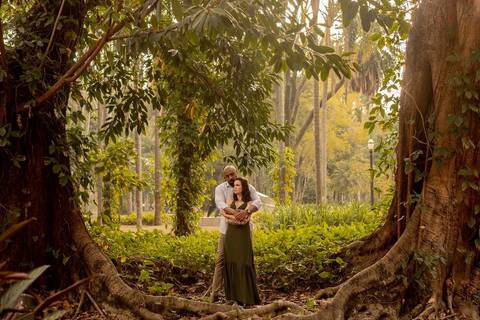 As melhores ideias e inspirações criativas de fotos de ensaio pré casamento registradas por fotógrafos profissionais de eventos da empresa Criativus Foto e Vídeo no  Parque da Luz'