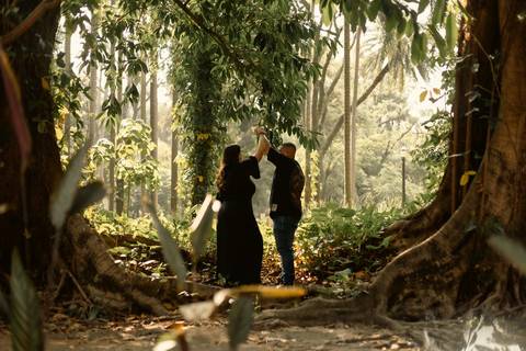 As melhores ideias e inspirações criativas de fotos de ensaio pré casamento registradas por fotógrafos profissionais de eventos da empresa Criativus Foto e Vídeo no  Parque da Luz - SP'