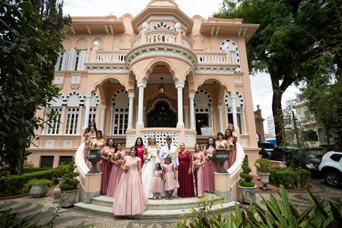 As melhores ideias e inspirações criativas de fotos de casamento registradas por fotógrafos profissionais de eventos da empresa Criativus Foto e Vídeo no Palacete Rosa '