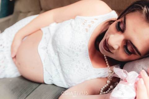 Inspiração para Ensaio fotográfico de gestante em casa'