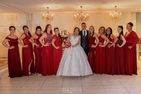 Inspiração e ideias criativas de fotos fotográfico de casamento com as madrinhas no Espaço Mariana '