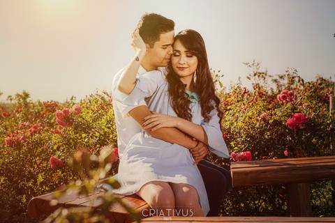 Inspiração e ideias criativas  ensaio fotográfico pré casamento de casal Holambra'