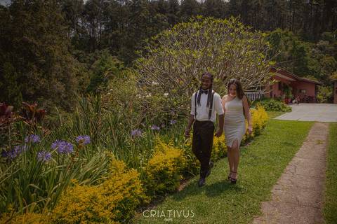 Inspiração e ideias criativas  ensaio fotográfico pré casamento de casal  Orquidário Maylasky'