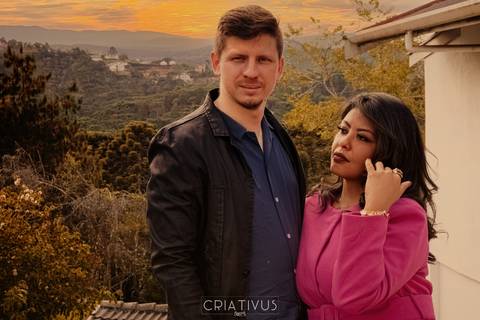 Inspiração e ideias criativas  ensaio fotográfico pré casamento de casal Campos do Jordão'