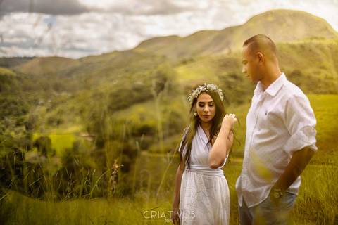 Inspiração e ideias criativas ensaio fotográfico pré casamento de casal  Mirante do Saboó'