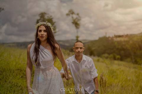 Inspiração e ideias criativas ensaio fotográfico pré casamento de casal  Mirante do Saboó'