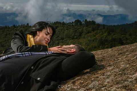 Inspiração e ideias ensaio fotográfico pré casamento de casal Pedra Grande Atibaia '