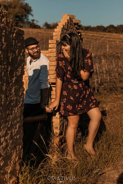 Inspiração e ideias criativas  ensaio fotográfico pré casamento de casal no Sitio Nosso Recanto Atibaia'