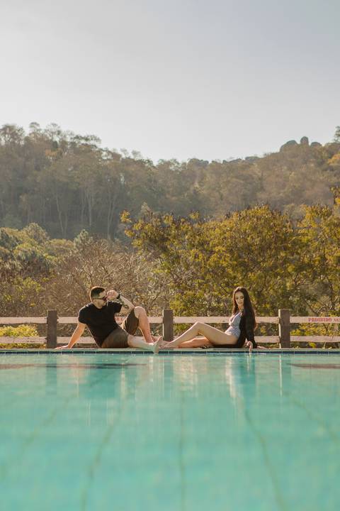 Inspiração e ideias criativas  ensaio fotográfico pré casamento cinematográfico de casal Camping Cabreúva - SP
'