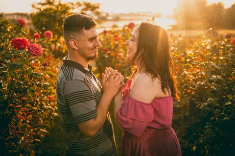 Inspiração e ideias criativas  ensaio fotográfico pré casamento de casal em Holambra - SP'