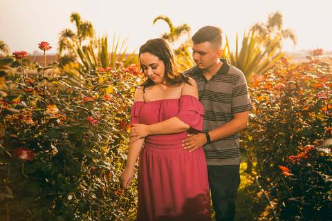 Inspiração e ideias criativas  ensaio fotográfico pré casamento de casal em Holambra - SP'