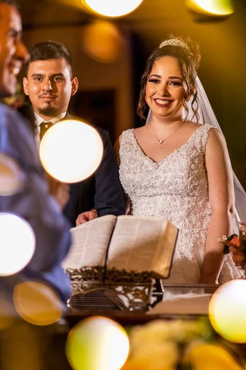 Inspiração e ideias criativas de fotos fotográfico de casamento hora da cerimonia no Espaço Recanto Campestre São Bernardo Do Campo - SP'