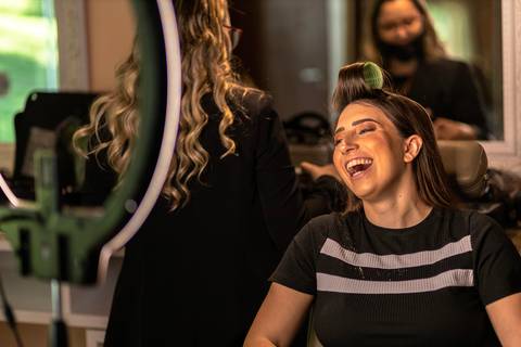 Inspiração e ideias criativas de fotos fotográfico de Making Of da noiva no Espaço Itália '