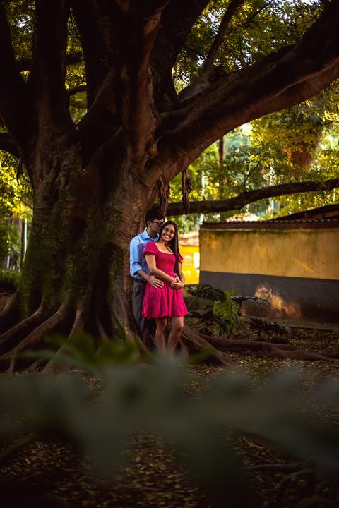 Inspiração e ideias criativas  ensaio fotográfico pré casamento de casal no Parque da Água Branca '
