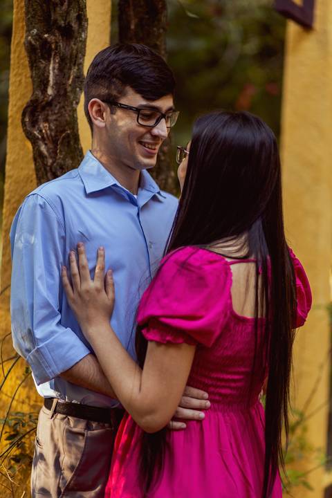 Inspiração e ideias criativas  ensaio fotográfico pré casamento de casal no Parque da Água Branca '
