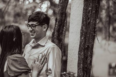 Inspiração e ideias criativas  ensaio fotográfico pré casamento de casal no Parque da Água Branca '
