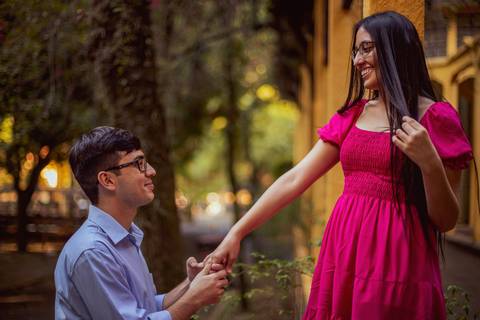 Inspiração e ideias criativas  ensaio fotográfico pré casamento de casal no Parque da Água Branca '