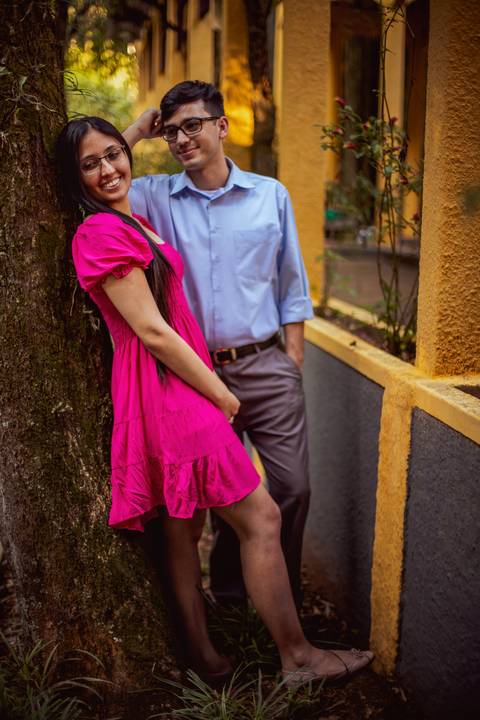 Inspiração e ideias criativas  ensaio fotográfico pré casamento de casal no Parque da Água Branca '