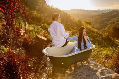 Inspiração e ideias criativas  ensaio fotográfico pré casamento de casal no Sítio das Borboletas'