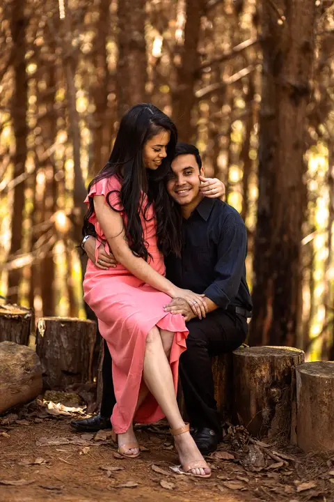 Inspiração e ideias criativas  ensaio fotográfico pré casamento de casal no Sítio das Borboletas'