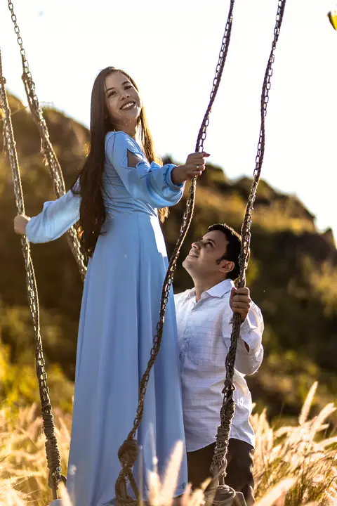 Inspiração e ideias criativas  ensaio fotográfico pré casamento de casal no Sítio das Borboletas'