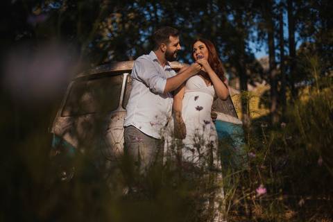 Inspiração e ideias criativas ensaio fotográfico pré casamento pré wedding de casal no Sítio das Borboletas - SP'