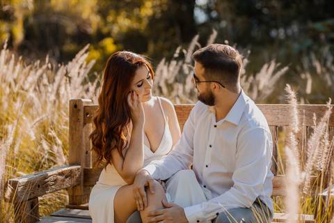 Inspiração e ideias criativas ensaio fotográfico pré casamento pré wedding de casal no Sítio das Borboletas - SP'