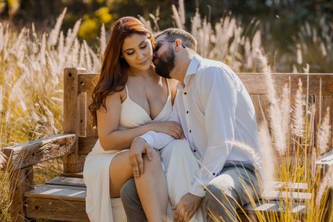 Inspiração e ideias criativas ensaio fotográfico pré casamento pré wedding de casal no Sítio das Borboletas - SP'