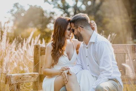 Inspiração e ideias criativas ensaio fotográfico pré casamento pré wedding de casal no Sítio das Borboletas - SP'