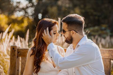 Inspiração e ideias criativas ensaio fotográfico pré casamento pré wedding de casal no Sítio das Borboletas - SP'