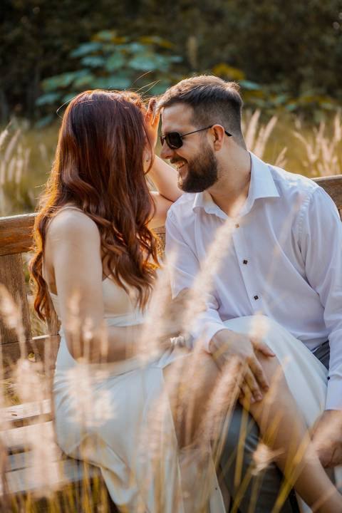 Inspiração e ideias criativas ensaio fotográfico pré casamento pré wedding de casal no Sítio das Borboletas - SP'