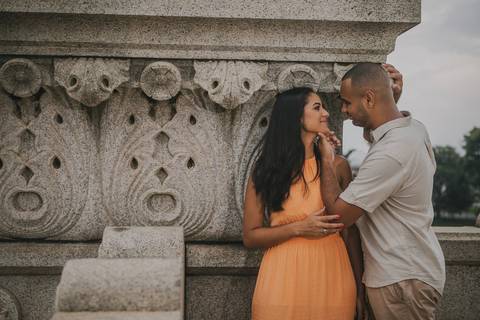 Inspiração e ideias criativas ensaio fotográfico pré casamento pré wedding de casal no Parque da Independência - SP'