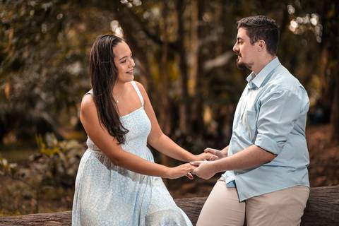 Inspiração e ideias criativas ensaio fotográfico pré casamento pré wedding de casal no Parque da Independência - Ipiranga - SP'
