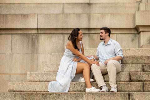 Inspiração e ideias criativas ensaio fotográfico pré casamento pré wedding de casal no Parque da Independência - Ipiranga - SP'