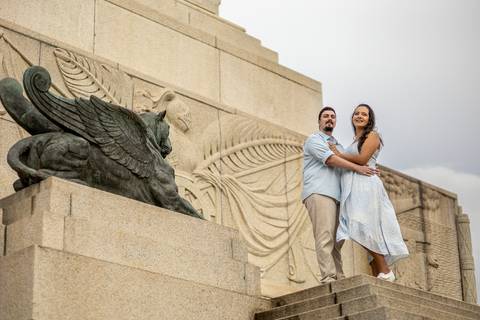 Inspiração e ideias criativas ensaio fotográfico pré casamento pré wedding de casal no Parque da Independência - Ipiranga - SP'