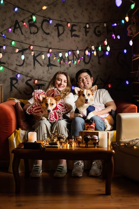 stranger things, geek, netflix, nerd, tv,serie, seriado, fotografia pet, fotografa pet, ensaio pet, ensaio tematico , upsidown, metaverso, mundo invertido'