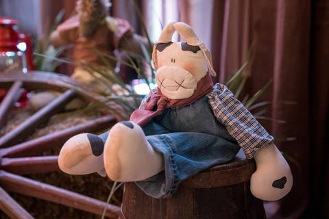 Aniversário infantil no Buffet Leila Malouf, espaço Allegro Kids. Festa de 1 ano do Felipe, tema fazendinha.'