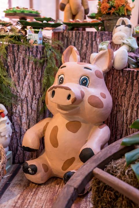 Aniversário infantil no Buffet Leila Malouf, espaço Allegro Kids. Festa de 1 ano do Felipe, tema fazendinha.'
