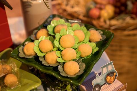 Aniversário infantil no Buffet Leila Malouf, espaço Allegro Kids. Festa de 1 ano do Felipe, tema fazendinha.'